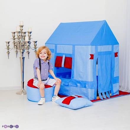 Текстильный домик-палатка с пуфиком для мальчика - Замок Бристоль 